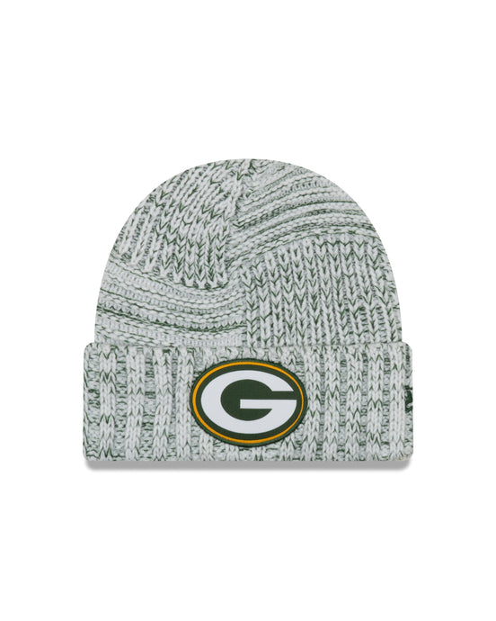 Tuque en tricot à revers avec logo de l'équipe Sideline de New Era de la NFL des Packers de Green Bay pour femmes