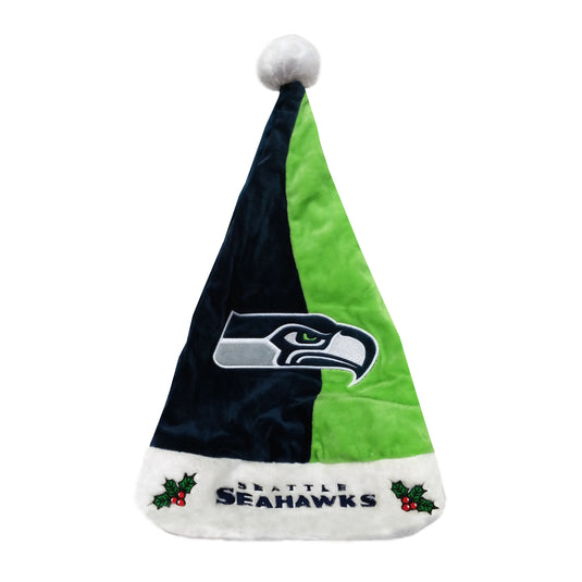 Bonnet de Père Noël à blocs de couleurs des Seahawks de Seattle