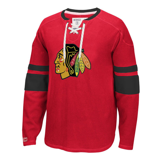 Haut à col rond en jersey CCM des Blackhawks de Chicago