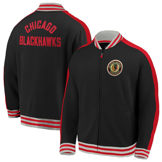 Chicago Blackhawks NHL Vintage Varsity Super Soft Full-Zip