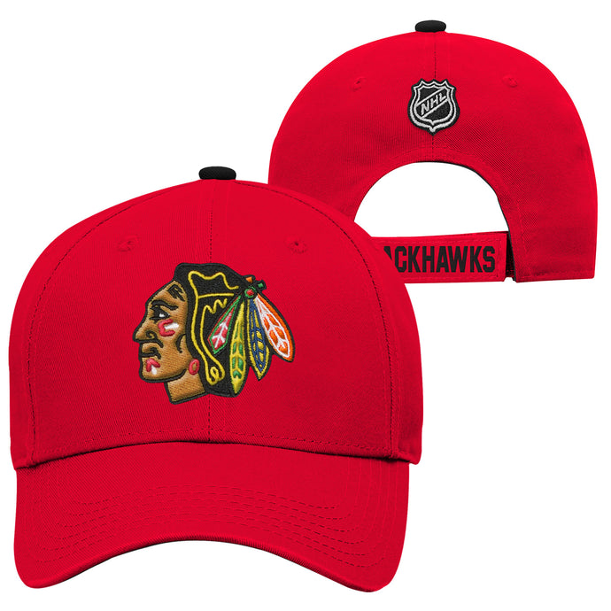 Casquette réglable structurée de base NHL des Blackhawks de Chicago pour jeunes