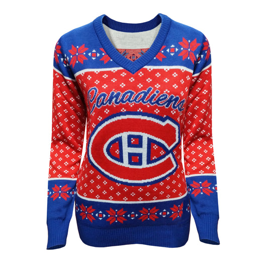 Montreal Canadiens Ladies' Ugly V-Neck Sweater